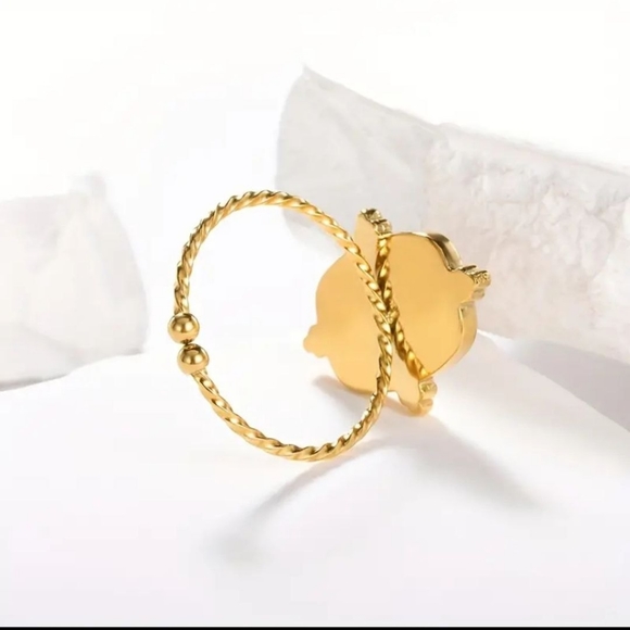 WOMEN'S RING 18K GOLD PLATED STAINLESS STEEL - Picture 3 of 6